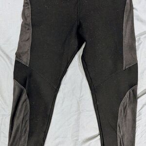 TAG Elemental Moto Leggings Black Faux Suede Panels Large